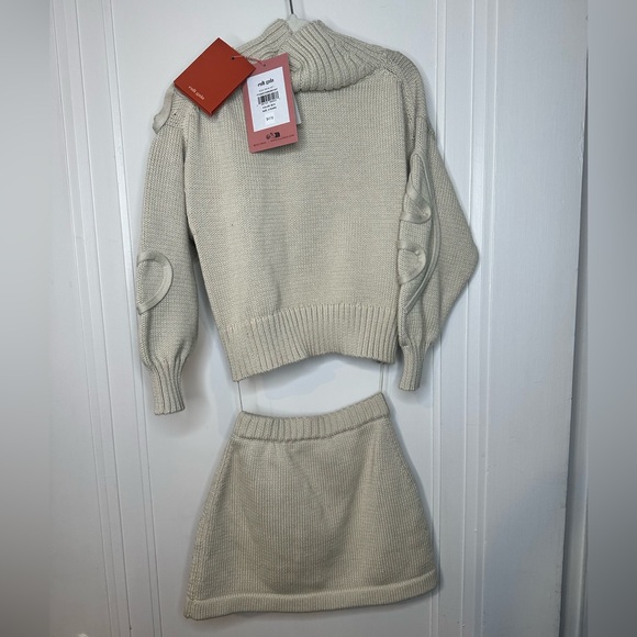 Cult Gaia girls Kids Deva Set Cream Cowl Neck Sweater Set NWT - Picture 4 of 13